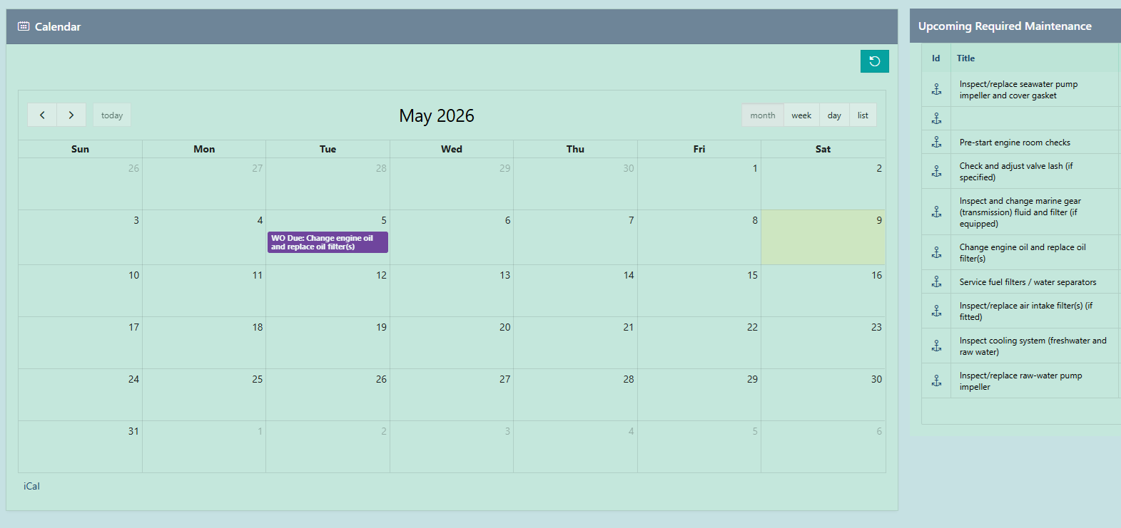 NAVOPLAN Ship Calendar screenshot