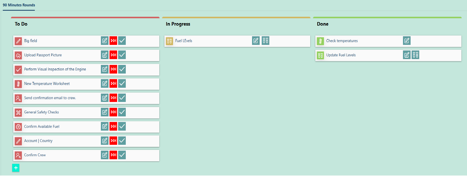 NAVOPLAN Checklists and Tasks screenshot