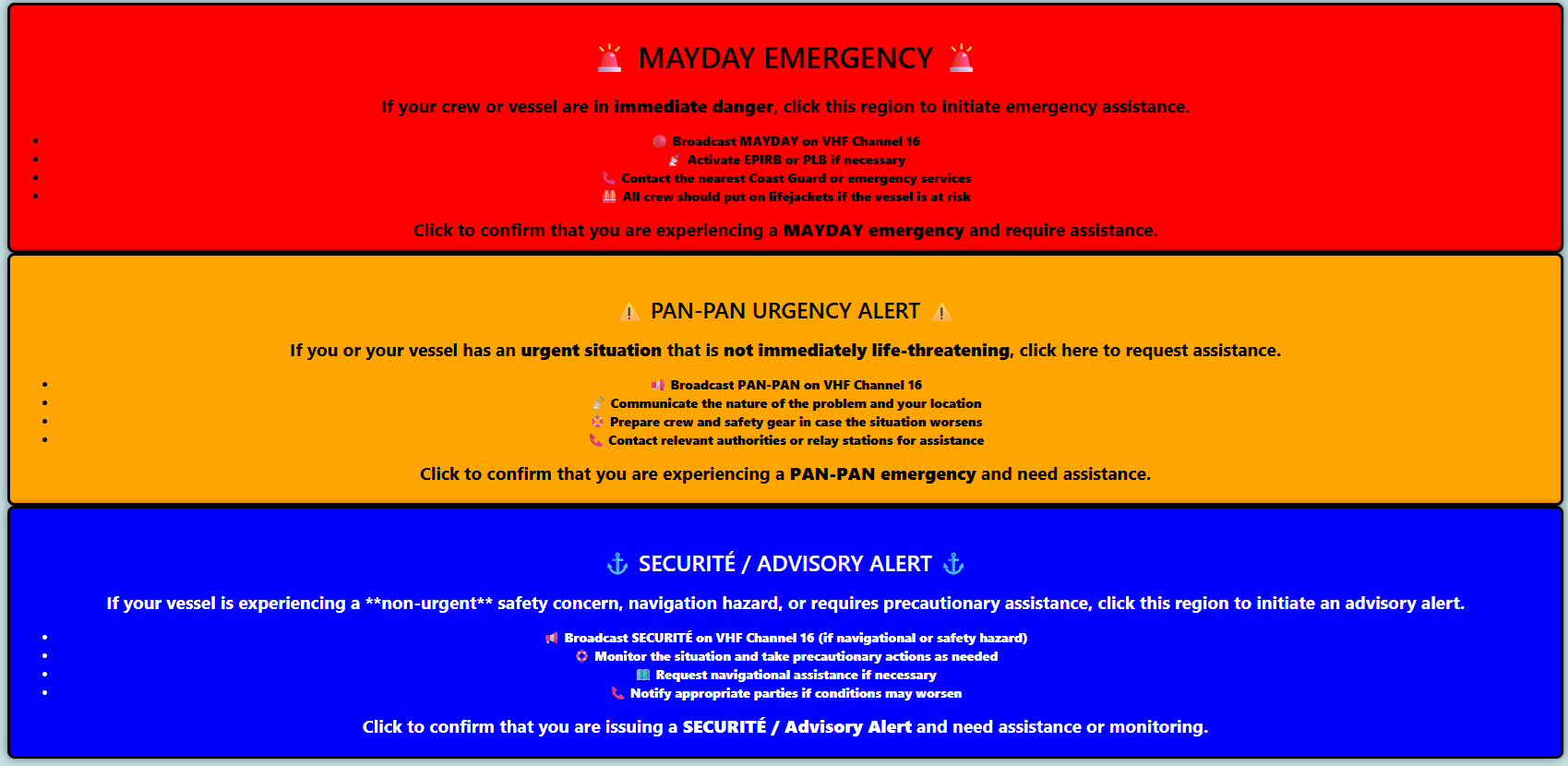 NAVOPLAN Emergency Assistance Coordination screenshot